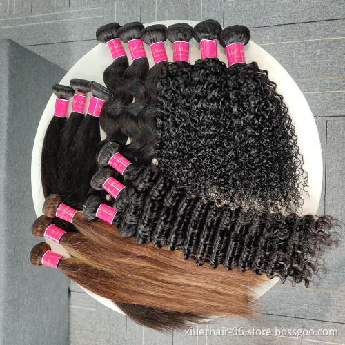 100% Cuticle Aligned Virgin Hair 18Im 10 Raw Peruvian Human Hair Bundles With Closure 1 Donor Virgin Hair